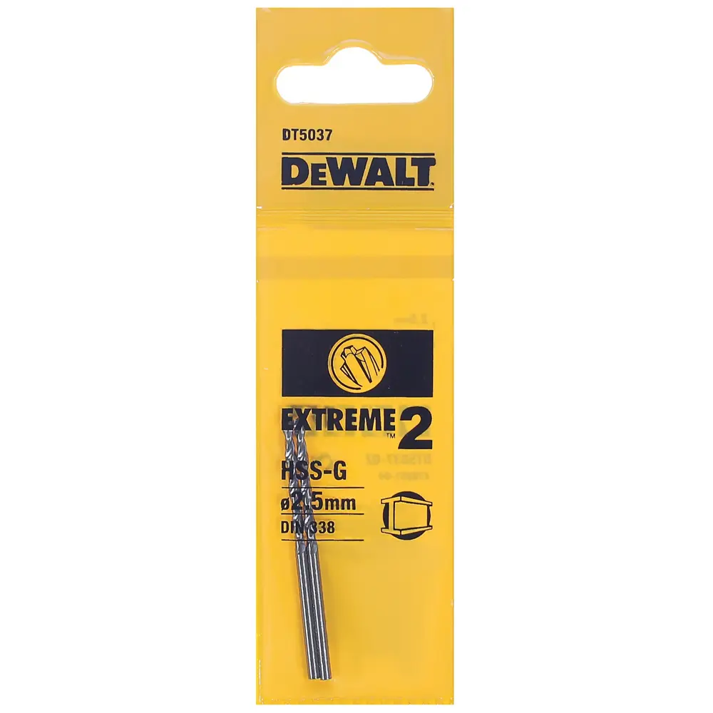 Сверло по металлу HSS-G 2.5х57 мм DeWalt Extreme 2 DT5037 STLM-2210617 - Вид №2