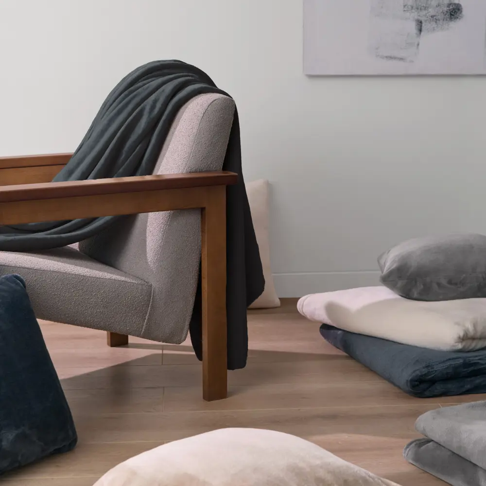 Плед KREAFORTA Flandria 200x220 см микрофибра цвет графитовый STLM-2111672 - Вид №8