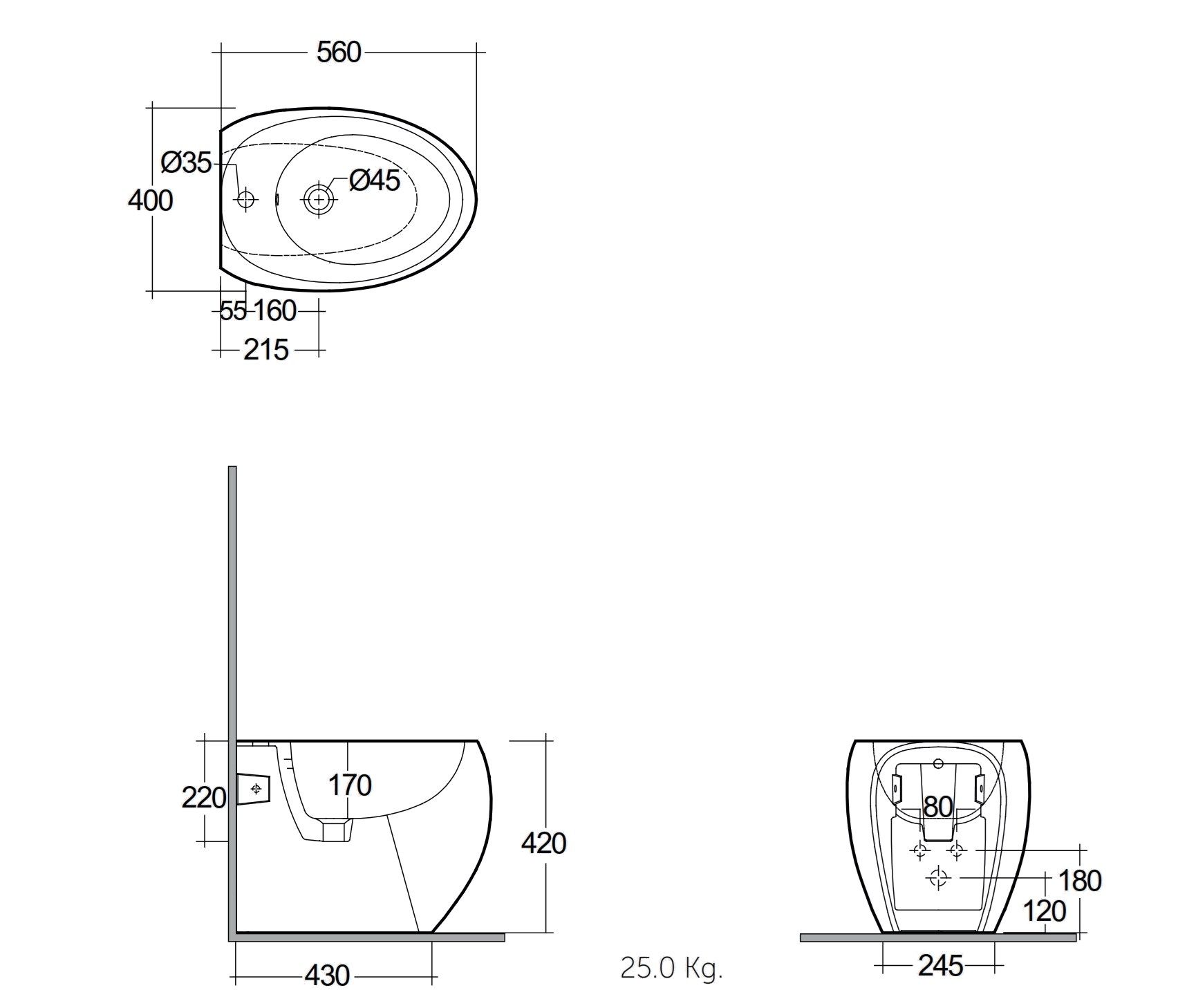 Напольное керамическое биде RAK Ceramics RAK-Cloud Matt Black ARCH-00076878 - Вид №2