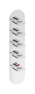 EUA412ISNLM Комплект наружных частей термостата на 4 потребителей - вертикальная овальная панель с ручками Love Me IB Aqua - 4 потребителя