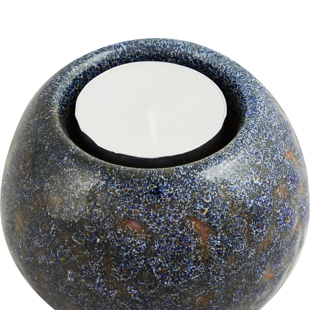 Свеча в керамическом подсвечнике Atmosphera Цитрон коричнево-синяя 8 см STLM-2114951 - Вид №1