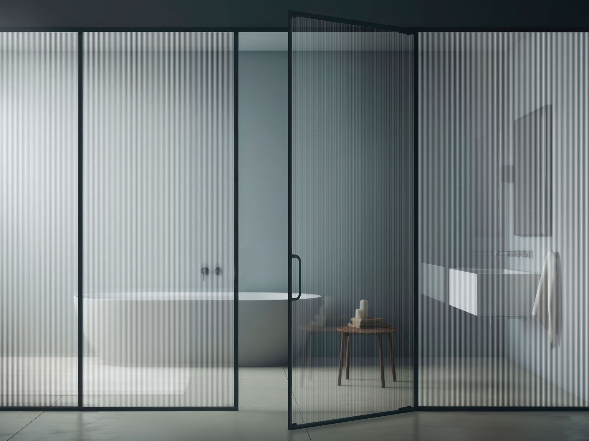 Прозрачное стекло с текстурой Madras® Madras® линейные текстурированные ARCH-00017309 - Вид №1