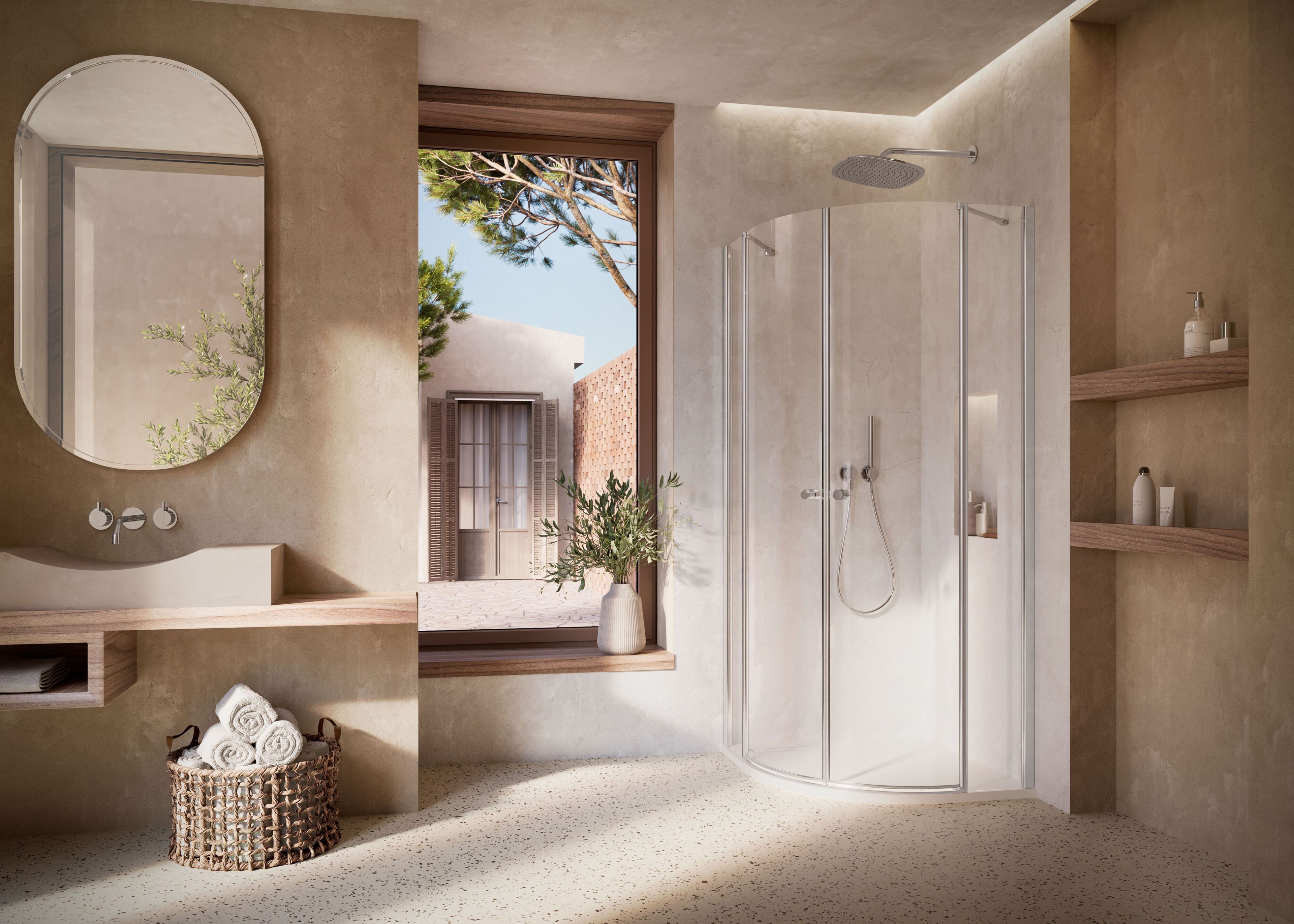 Хрустальная изогнутая душевая кабина DUKA Multi-S 4000 NEW ARCH-00040798 - Вид №2