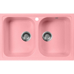 Кухонная мойка M-15 82x54x25 см мрамор цвет розовый AQUAGRANITEX