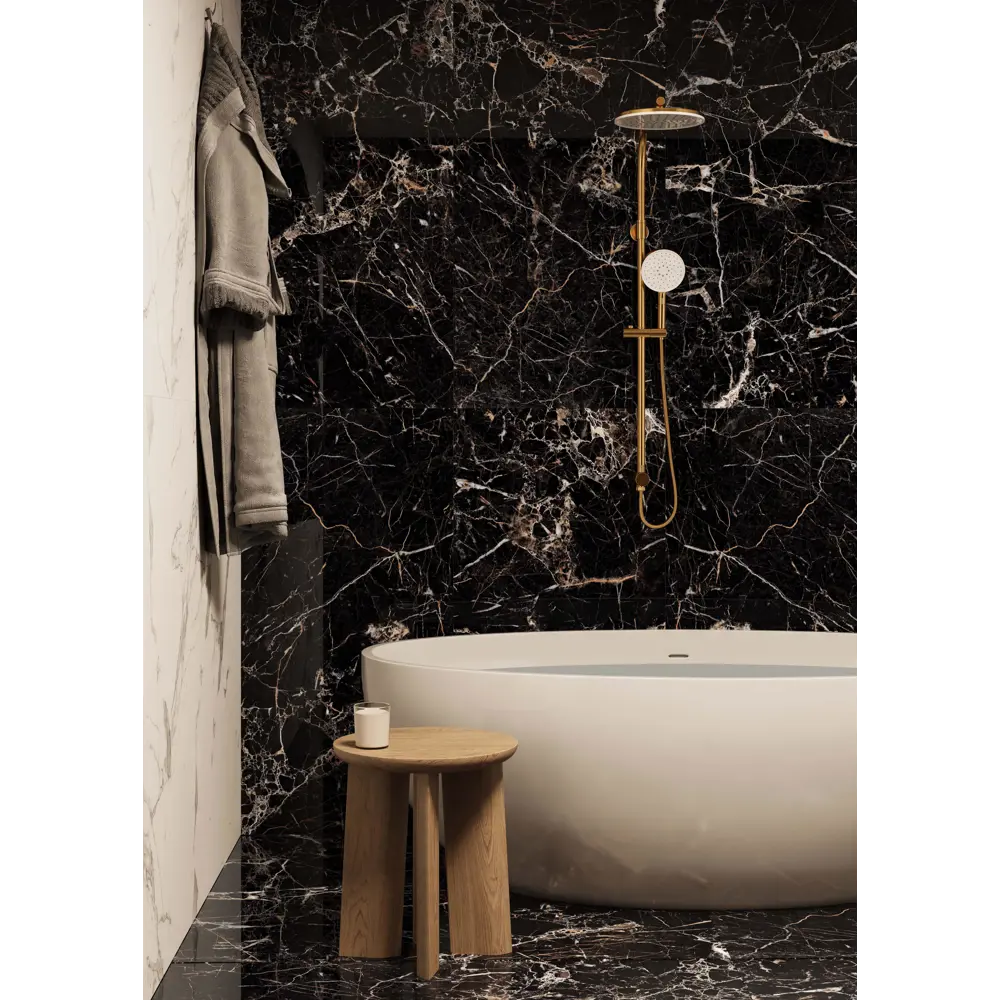 Керамогранит ARCADIA CERAMICA Torino Black - глянцевый черный 60x120 см 89396422 High Gloss STLM-1394656 - Вид №7