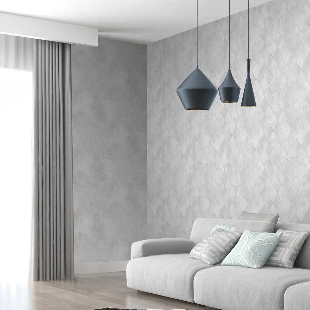 Обои флизелиновые Inspire Rhombus серые 1.06 м 98548 STLM-2003657 - Вид №3