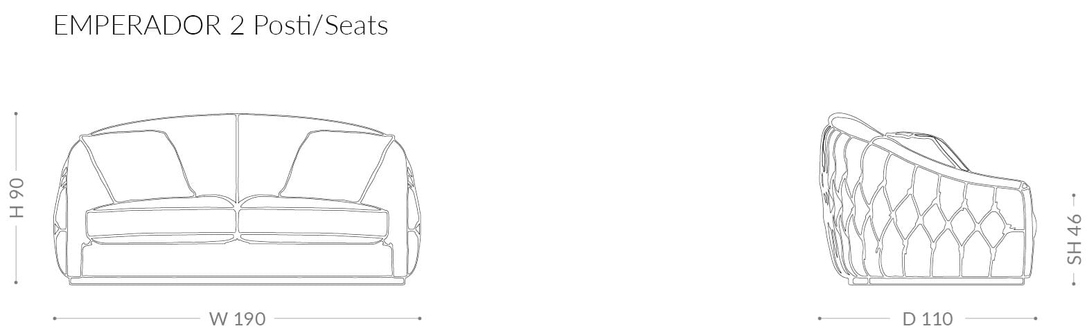 Бархатный диван BRUNO ZAMPA EMPERADOR ARCH-00148389 - Вид №4