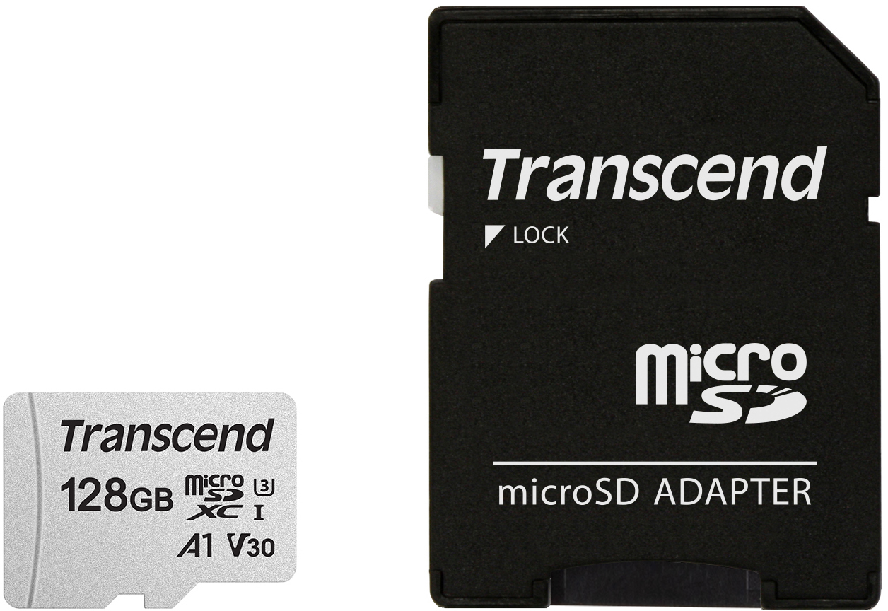 TS128GUSD300S-A 128gb microsdxc class 10 uhs-i u1 r95, w45mb/s with sd adapter Transcend Santreyd 