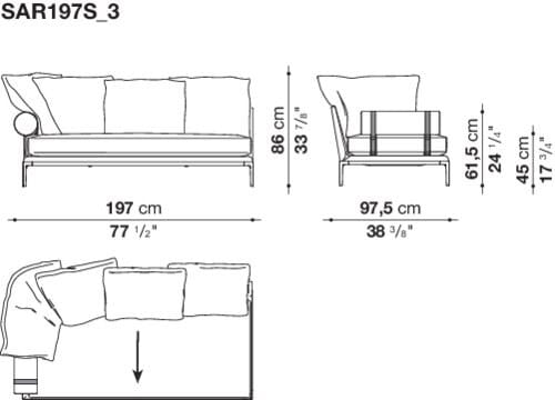 Угловой диван из ткани B&B Italia Атолл ARCH-00091854 - Вид №45