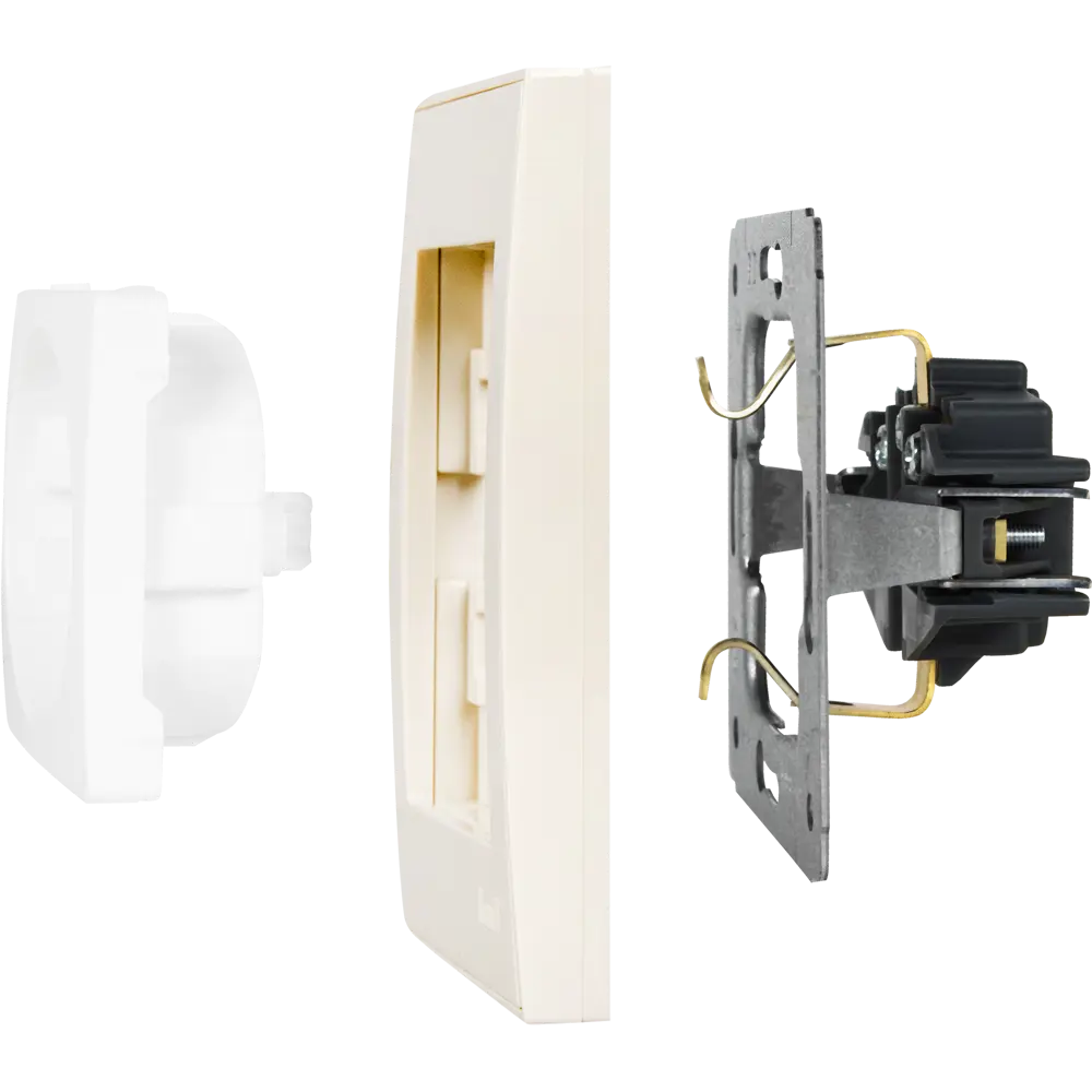 Рамка для розеток и выключателей Lezard Rain горизонтальная 3 поста цвет бежевый STLM-2014340 - Вид №3