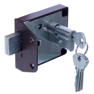 Замок накладной Зенит ЗН1-2, цилиндровый, легкий, цвет медь