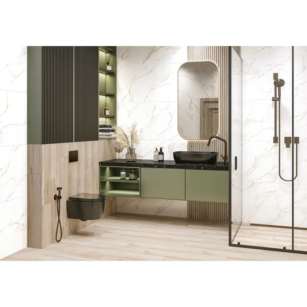 Глазурованный керамогранит Alma Ceramica Cremona 00 60x120 см 1.44 м² лаппатированный цвет белый STLM-2009667