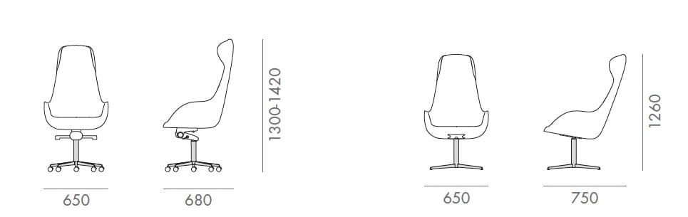 Регулируемое по высоте кожаное офисное кресло с колесами Martex Taara ARCH-00105775 - Вид №4