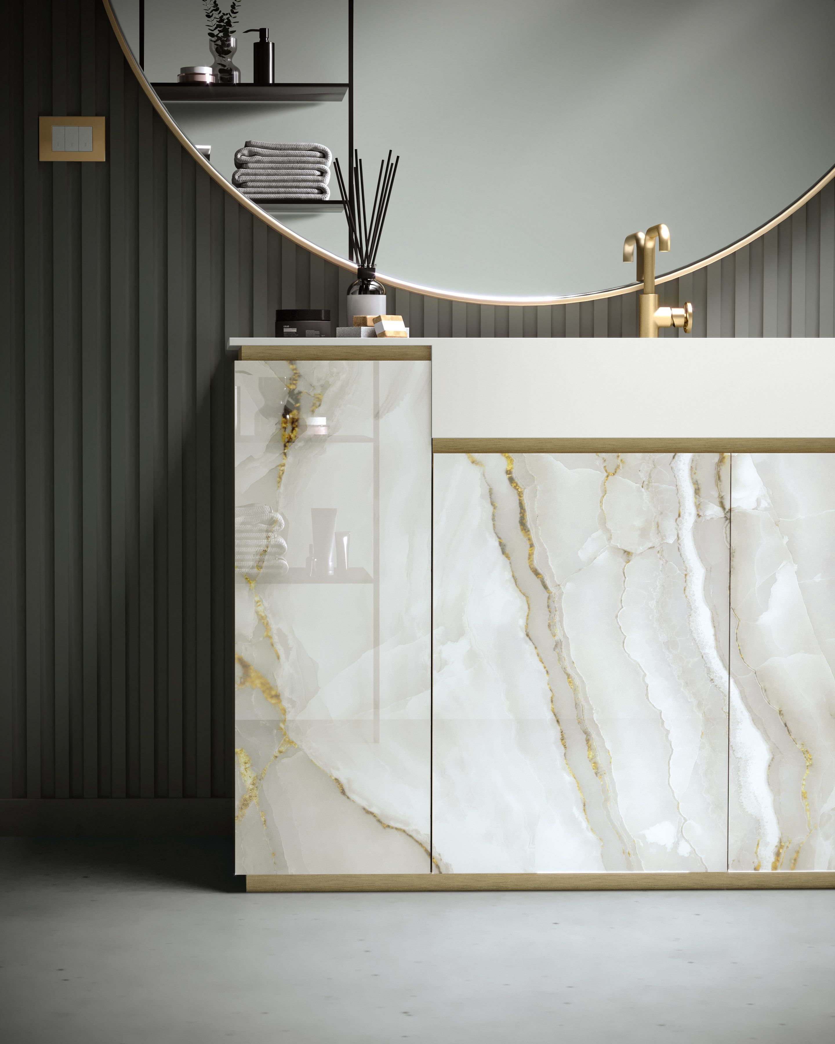 Стеклянная секционная напольная раковина со встроенной раковиной ARTELINEA FUSION ARCH-00048710 - Вид №1