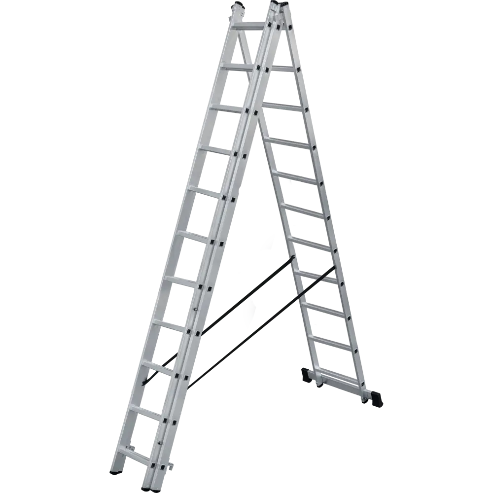 Лестница раскладная выдвижная 3-секционная DILWIS до 7.09 м 11 ступеней STLM-2105408