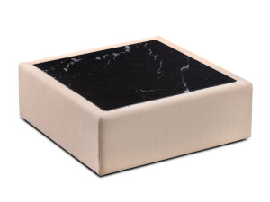 Низкая ткань журнальный столик со стеклянной столешницей