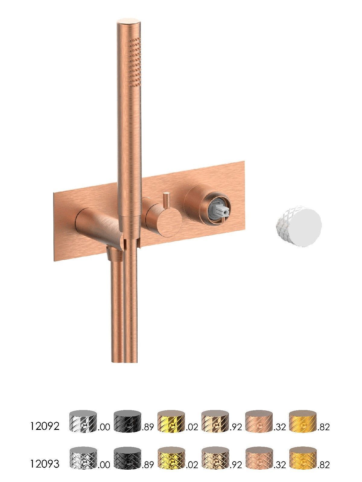 Настенный смеситель для ванны с 3 отверстиями и ручным душем Rubinetterie Frattini отдельная эстетика ARCH-00105690 - Вид №23