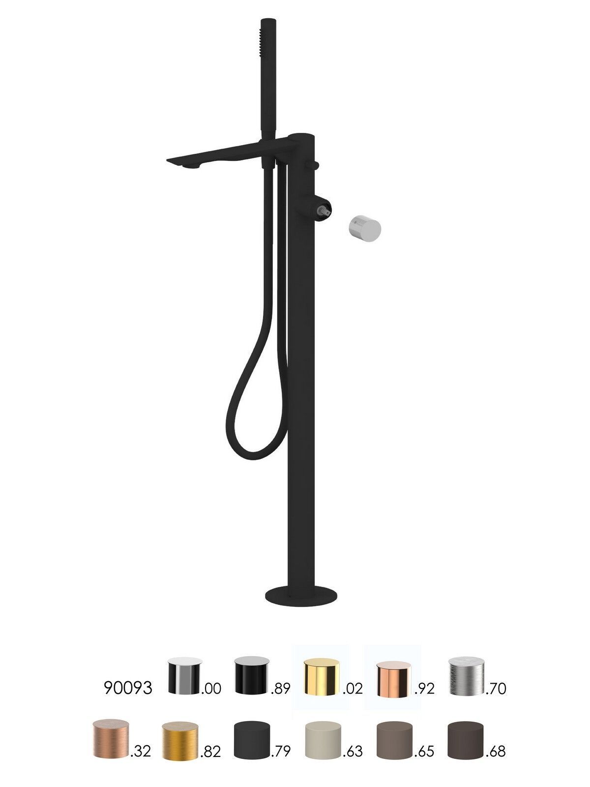 Однорычажный смеситель для ванны с ручным душем Rubinetterie Frattini Narciso S ARCH-00013451 - Вид №7