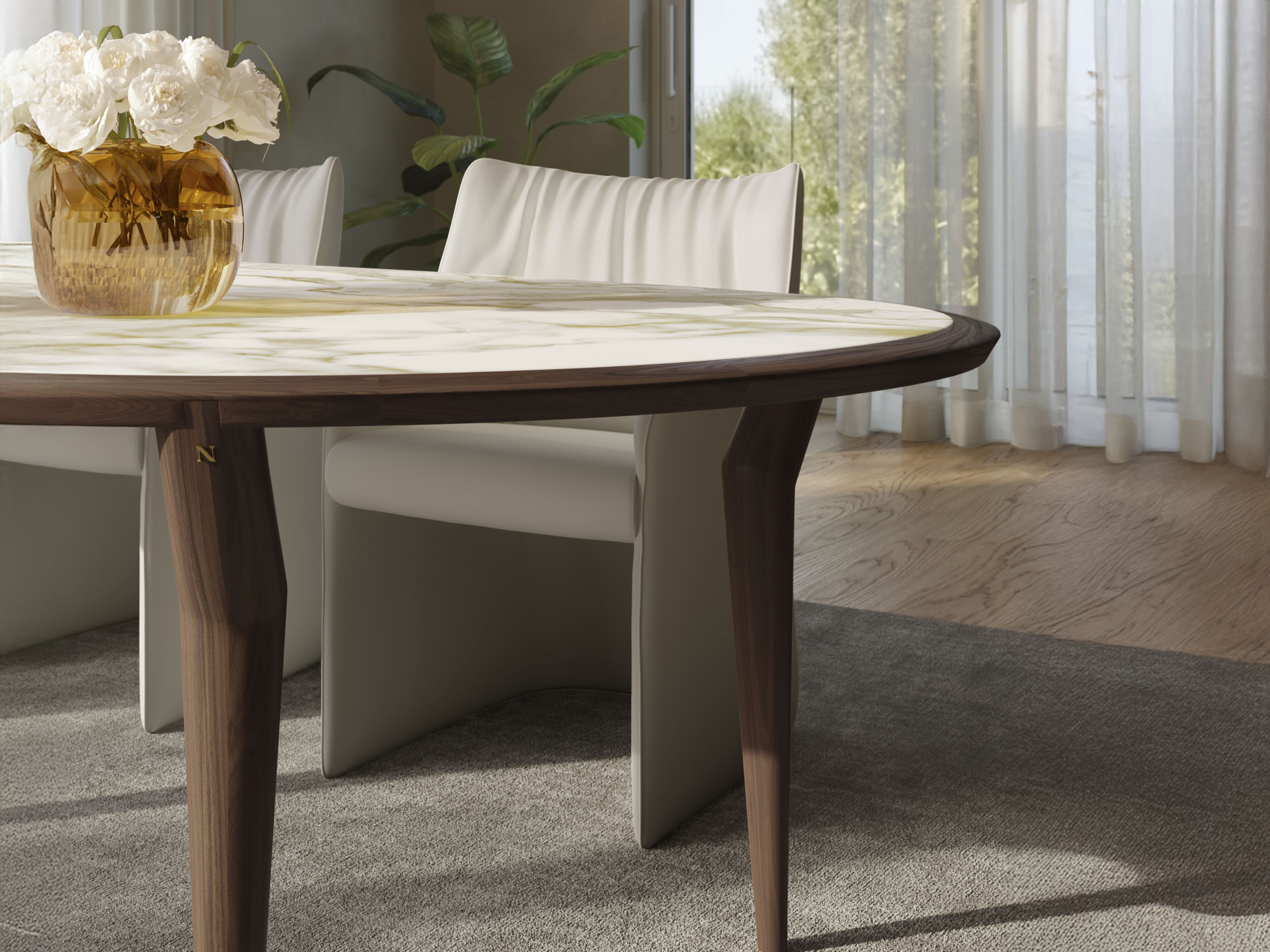 Овальный стол из грецкого ореха Natuzzi Italia пышная ARCH-00121034 - Вид №5