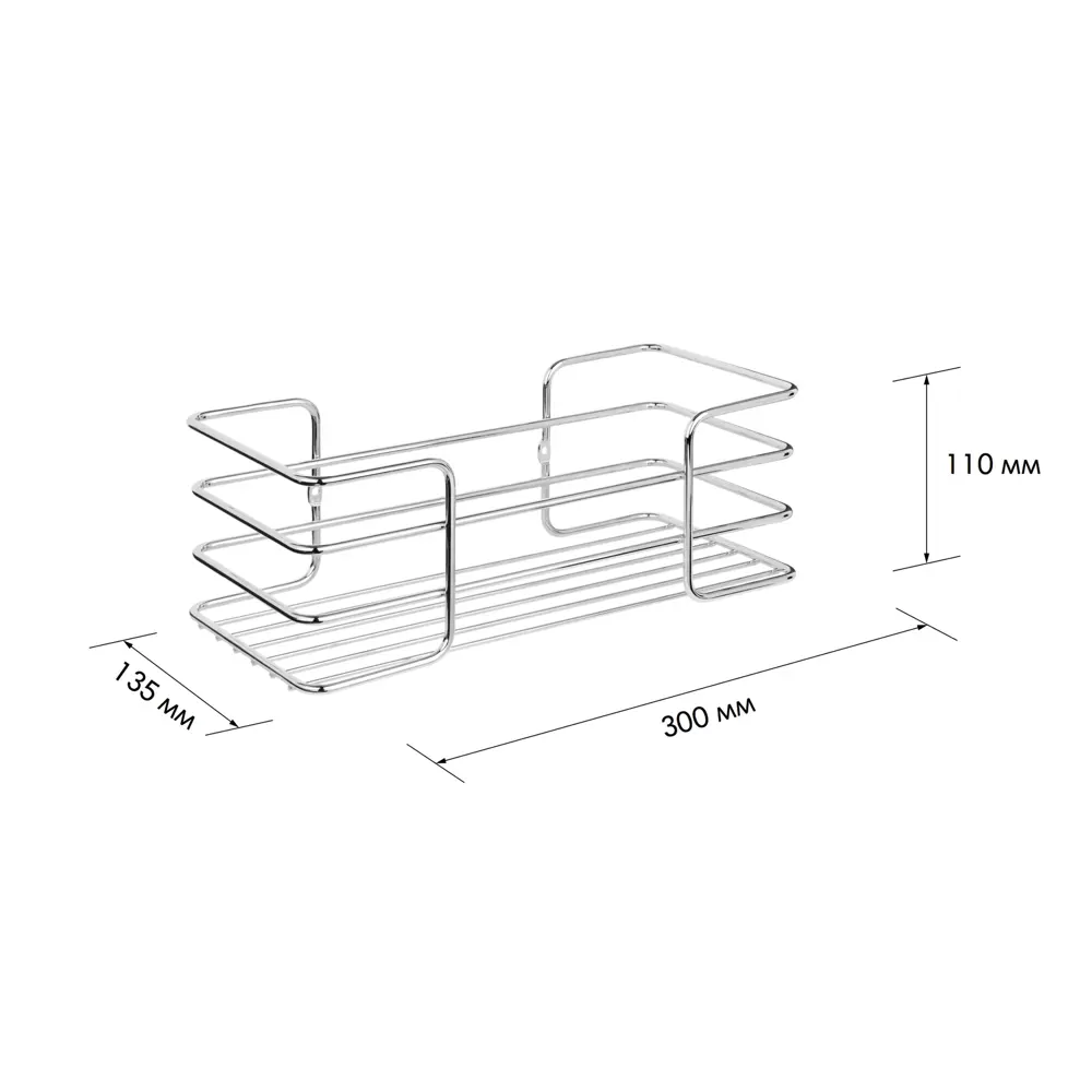 Полка прямая 13.5х30х11 см цвет хром ЧМЗ Новые горизонты STLM-2189400 - Вид №7