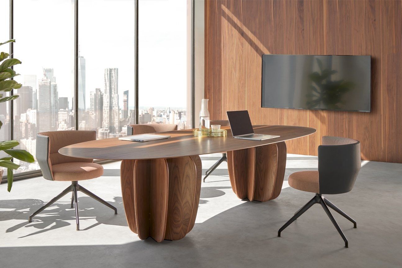 Овальный обеденный стол из дерева и стекла Punt Coral ARCH-00118006 - Вид №6