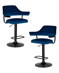 90813033 Комплект барных стульев 2 шт Charly black lm-5019 61x120x54 цвет синий STLM-0393949 DOBRIN