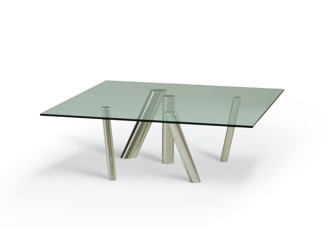 Квадратный стол из стали и стекла ROCHE BOBOIS FOREST ARCH-00091482 - Вид №1