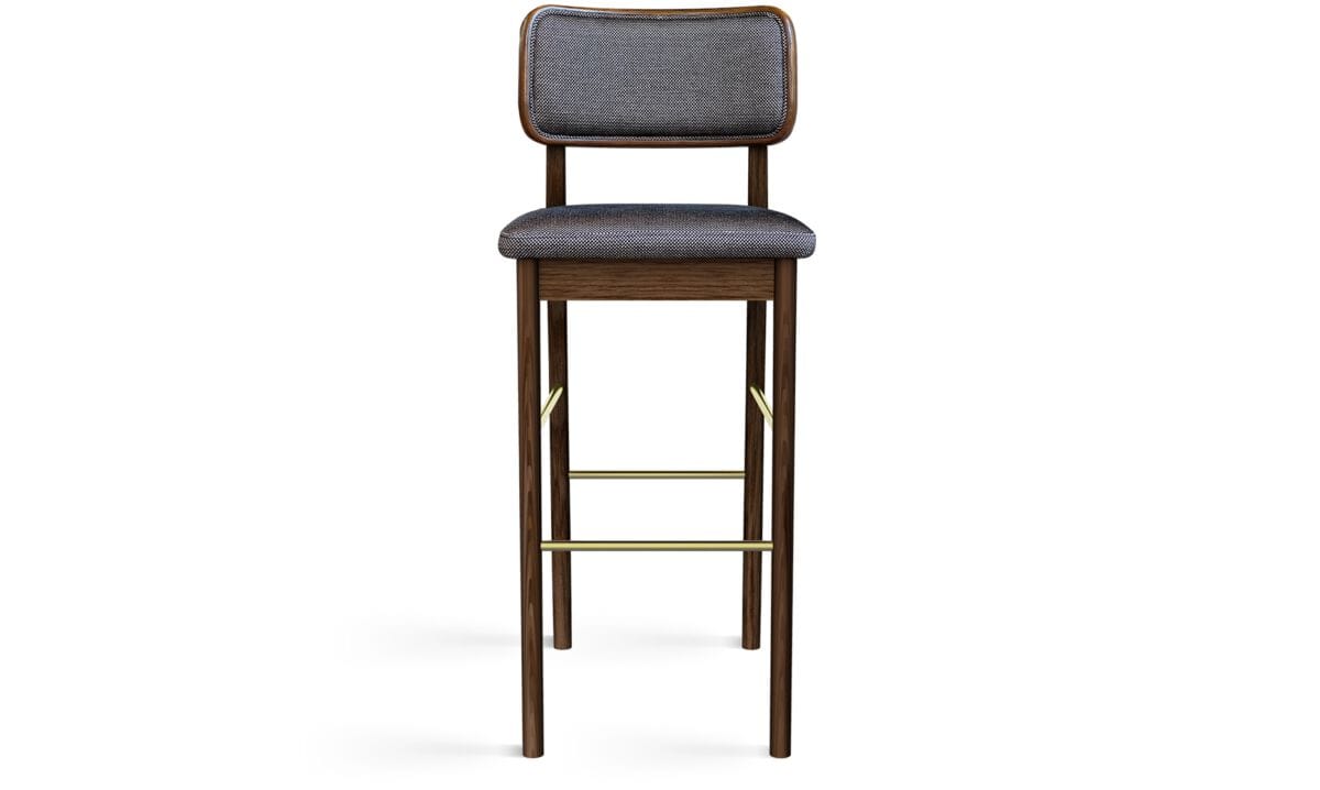 Высокий деревянный табурет со встроенной подушкой и плетеной спинкой RED EDITION плетеная ARCH-00035114 - Вид №21