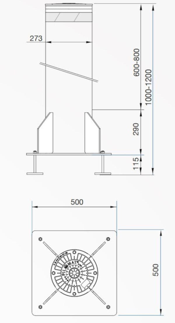 Усиленный фиксированный боллард Pilomat 275/P10FB ARCH-00133776 - Вид №2
