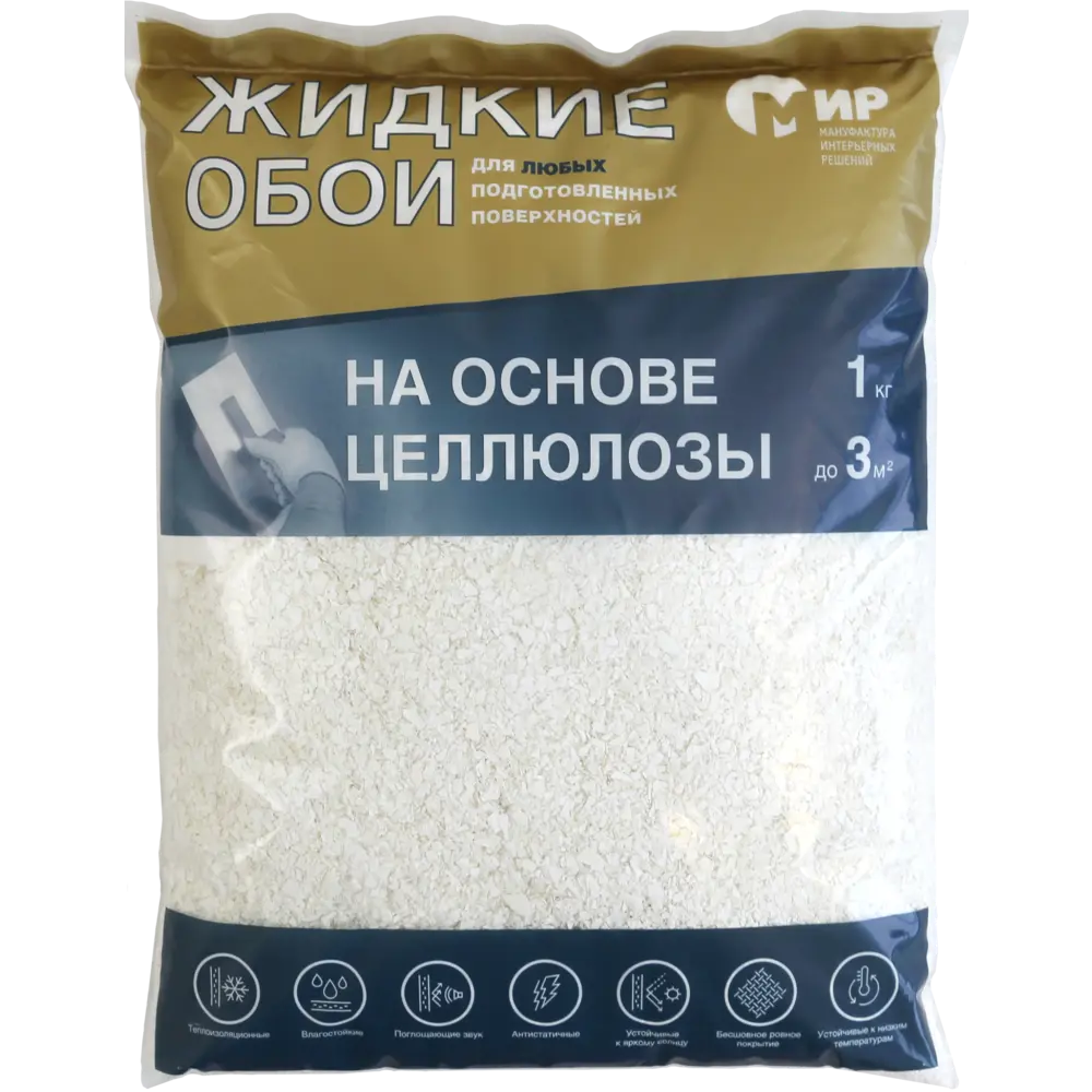 Жидкие обои на основе целлюлозы 1 кг цвет белый 82709803 STLM-2018328 МИР  - Вид №1