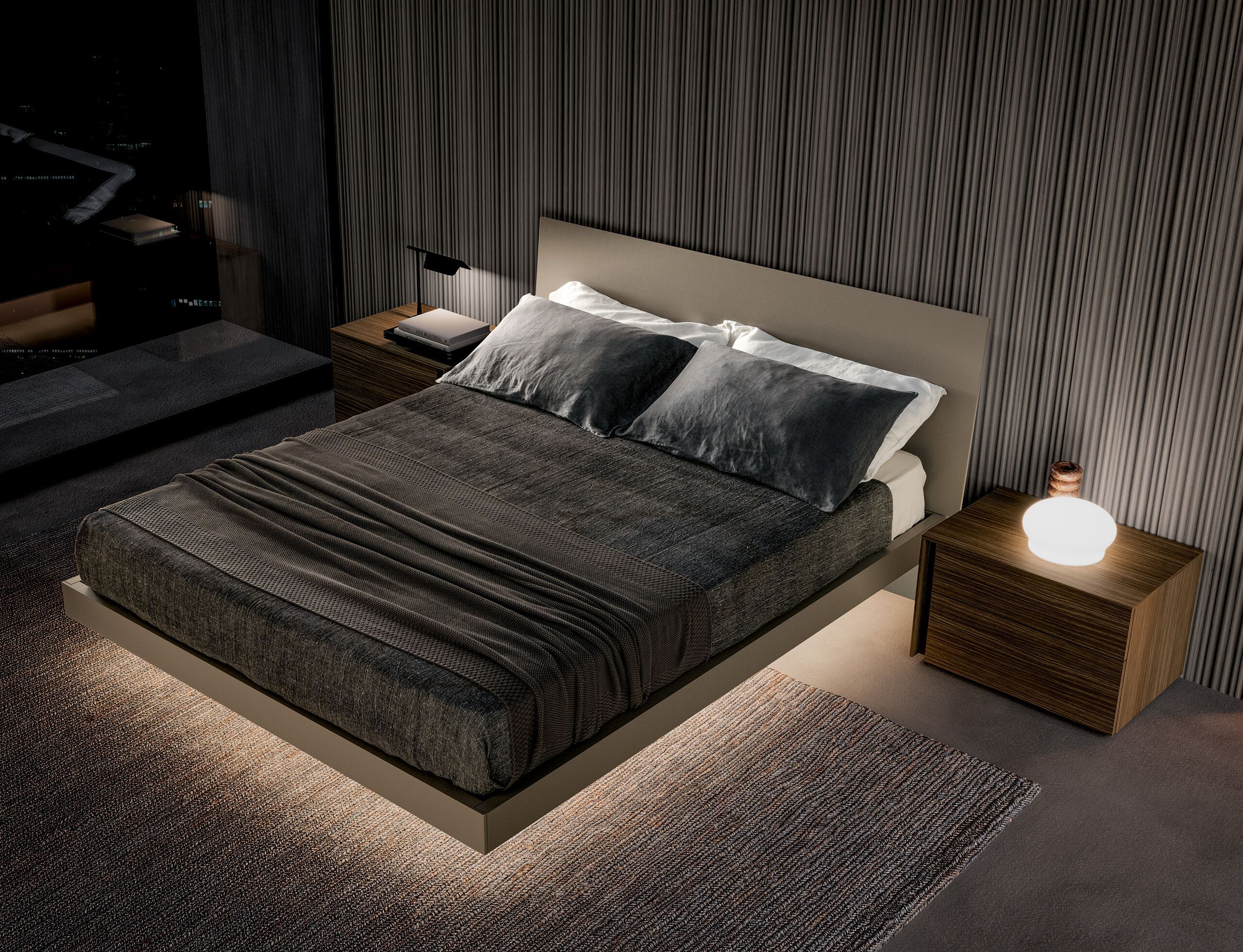 Деревянная кровать для хранения со встроенным освещением Adok SIRIO - BEAUTY ARCH-00047692 - Вид №1