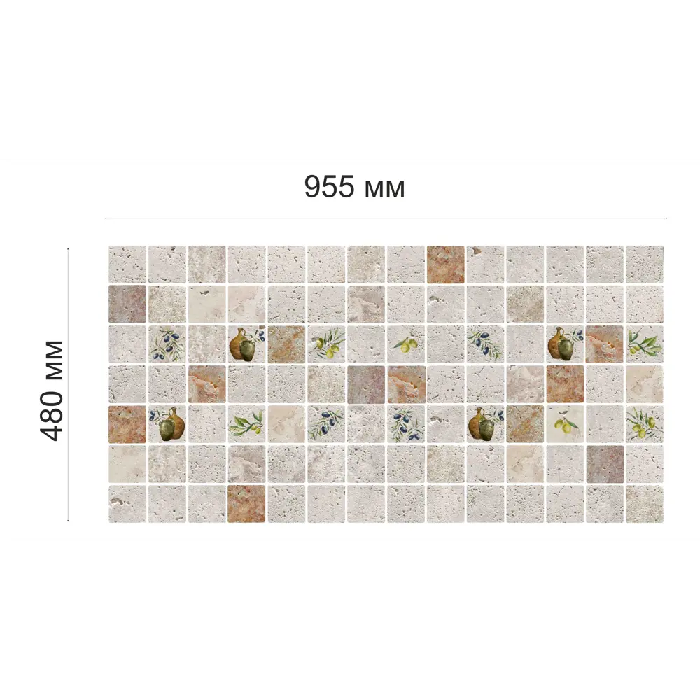 GRACE Панель ПВХ «Мозаика олива» для влажных помещений 82124125 STLM-0019625 - Вид №6