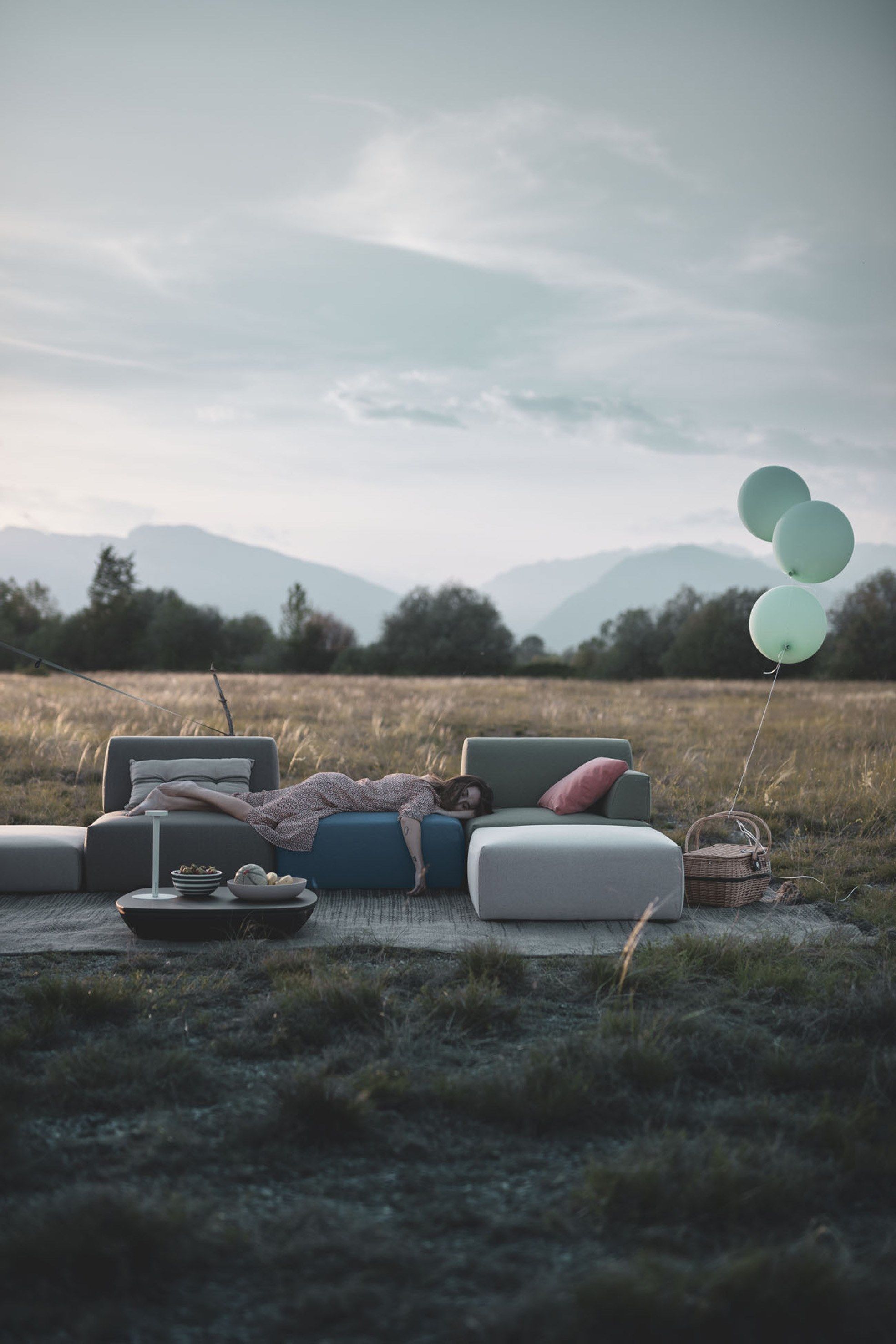 Угловой садовый диван из ткани Kristalia Palchetto ARCH-00003760 - Вид №6