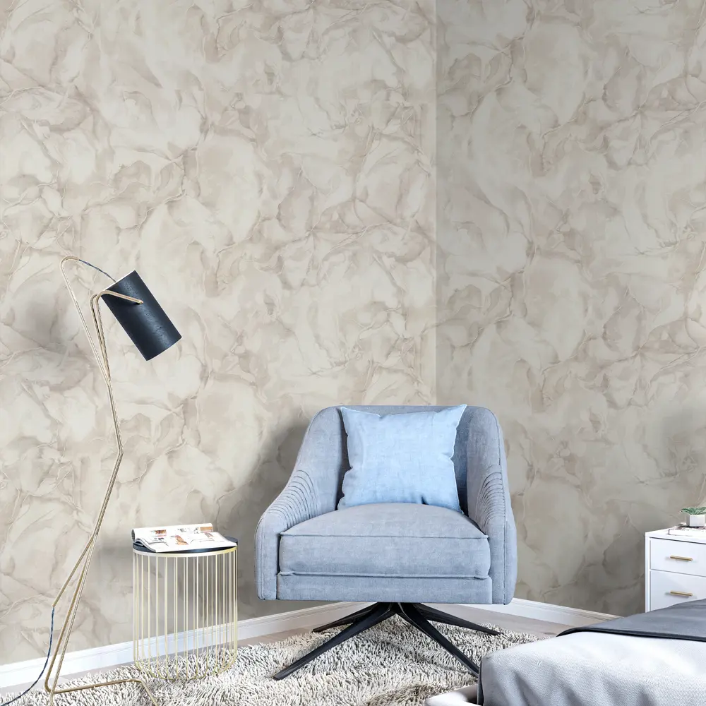 Palitra Home Krasota Moya - Флизелиновые обои с абстрактным узором в бежевых тонах 89411609 STLM-1577213 - Вид №6