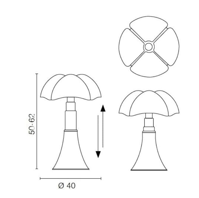 Настольная лампа из нержавеющей стали с метакрилатным абажуром In Stock Martinelli Luce ARCH-00148505 - Вид №7