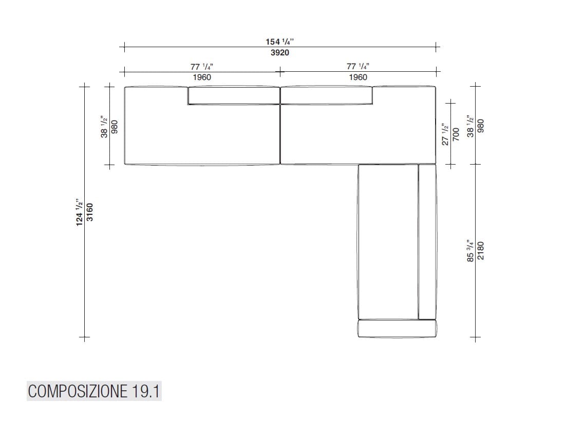 Секционный диван из ткани Lema SNAP ARCH-00147146 - Вид №24