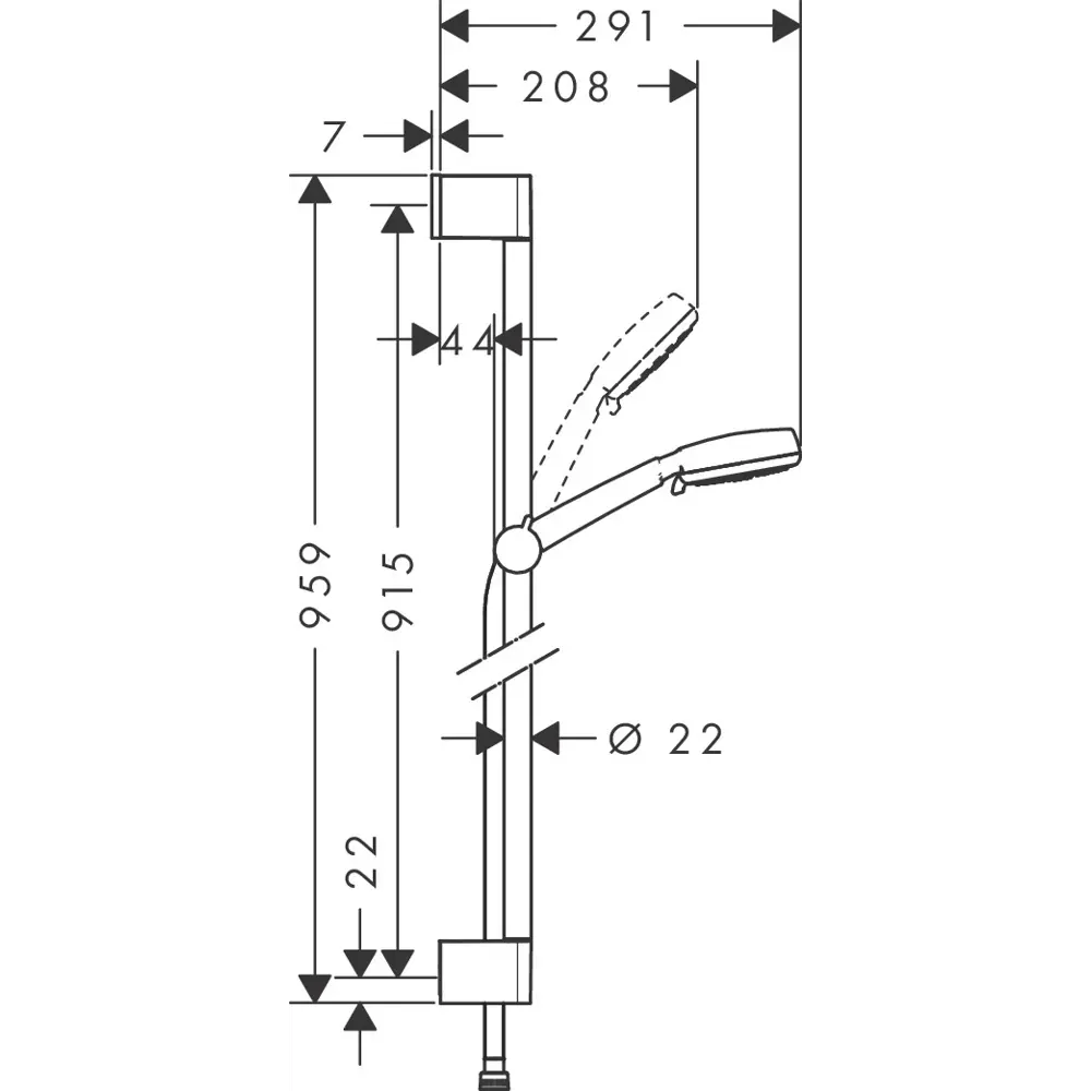 Душевая стойка Hansgrohe Crometta 100 Multi 90 см 3 режима Без серии STLM-2020002 - Вид №1