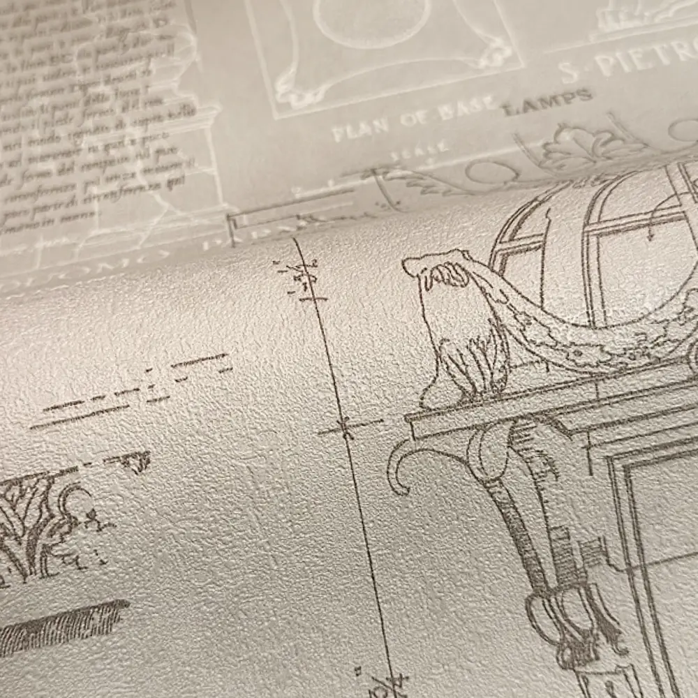 Флизелиновые обои Euro Decor Vitruvi бежевые с текстурным рисунком 89437893 STLM-1579960 - Вид №2