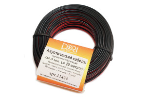 16510001 Акустический кабель 2x0,5 чёрно-красный 20м, шт 11424 DORI