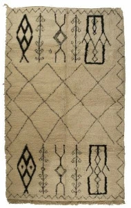 AFOLKI Прямоугольный шерстяной коврик с длинным ворсом и геометрическими мотивами Beni ourain Taa1103be