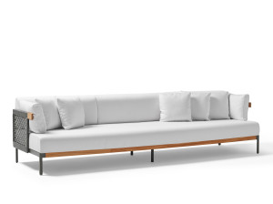 4-местный веревочный и тканевый садовый диван