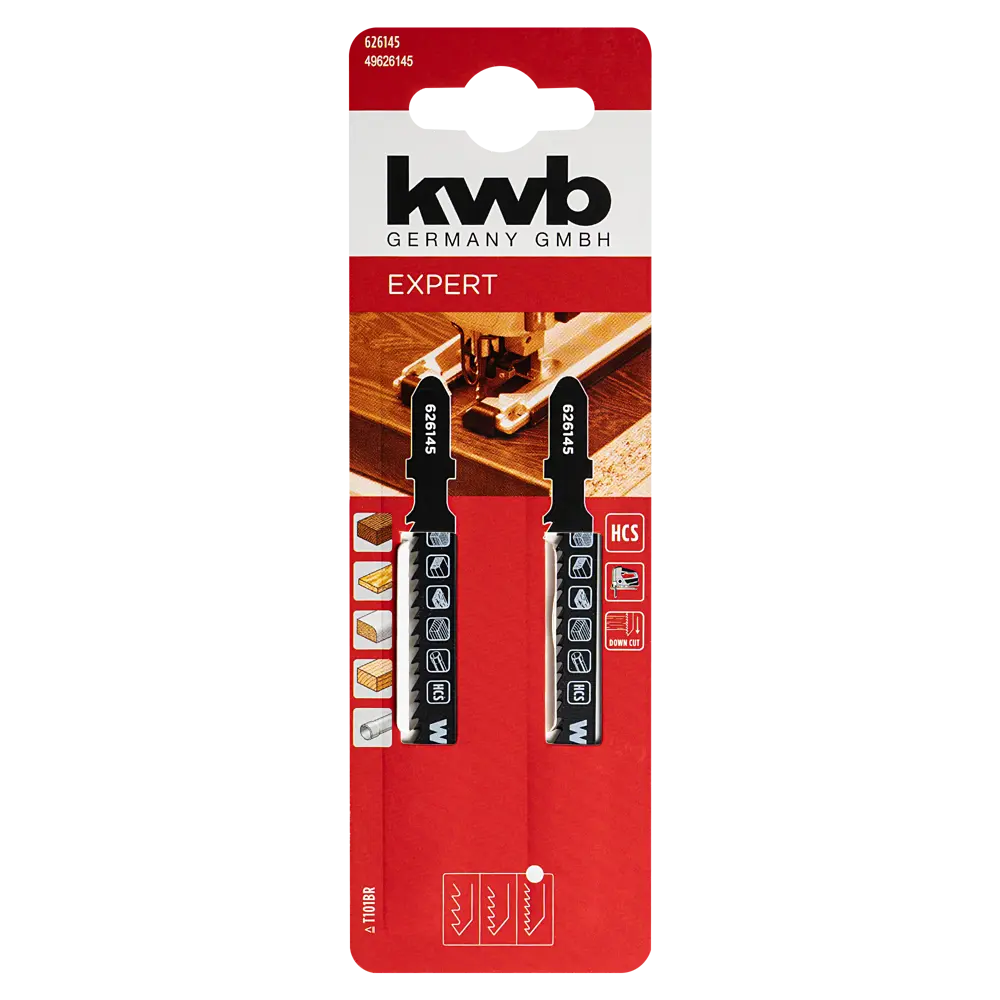 Пилка для электролобзика по дереву и пластику KWB 626145 быстрый и чистый рез, 2 шт. 89445611 STLM-2202768  - Вид №3
