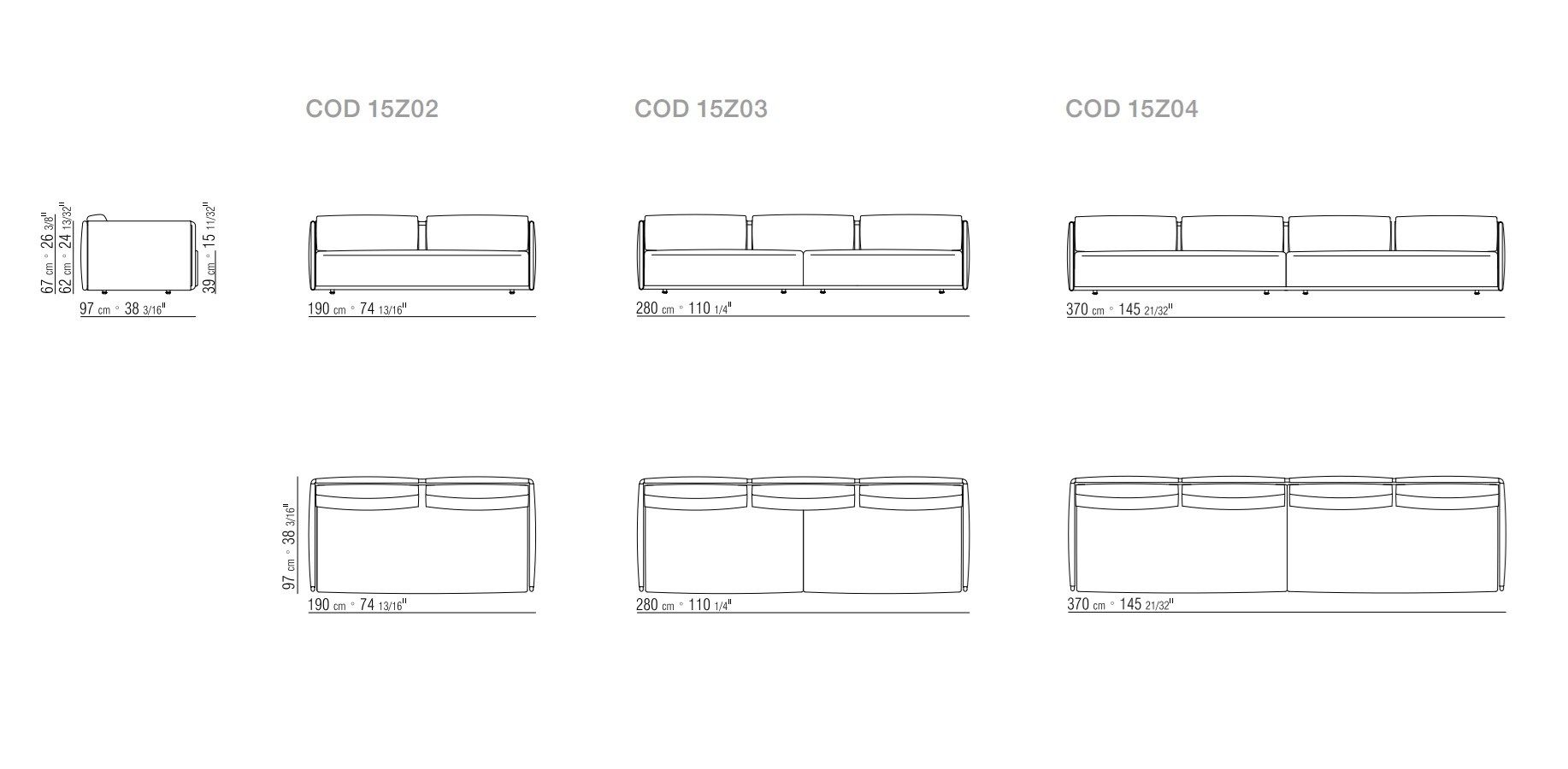 3-местный съемный тканевый диван Flexform Edmond ARCH-00082253 - Вид №3