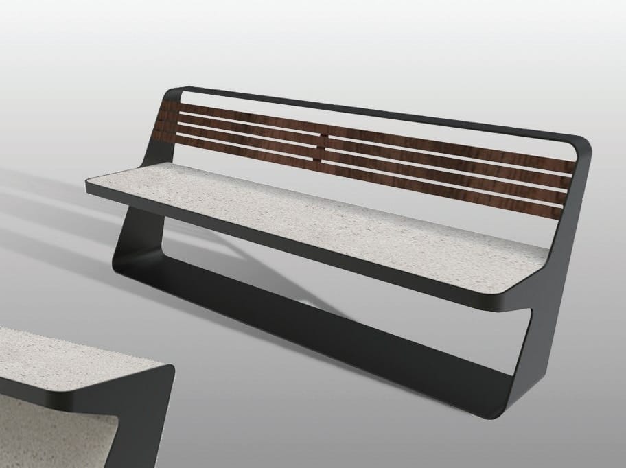 Скамья со спинкой Viscio Urban Design FLUENS A ARCH-00150880 - Вид №1