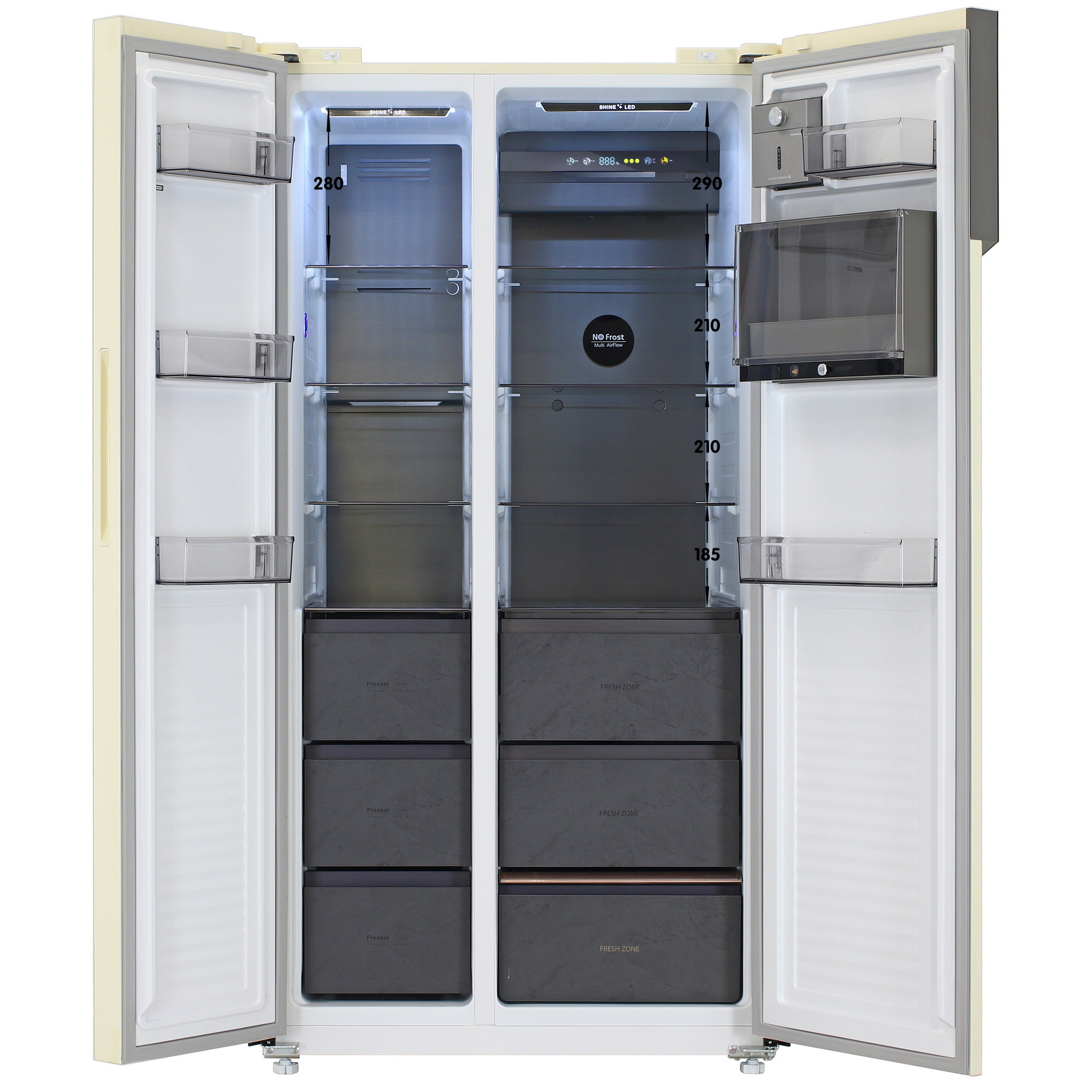 5401313 Холодильник Side by Side   DEXP SBS6-63AMG бежевый STDN-0078370 - Вид №1