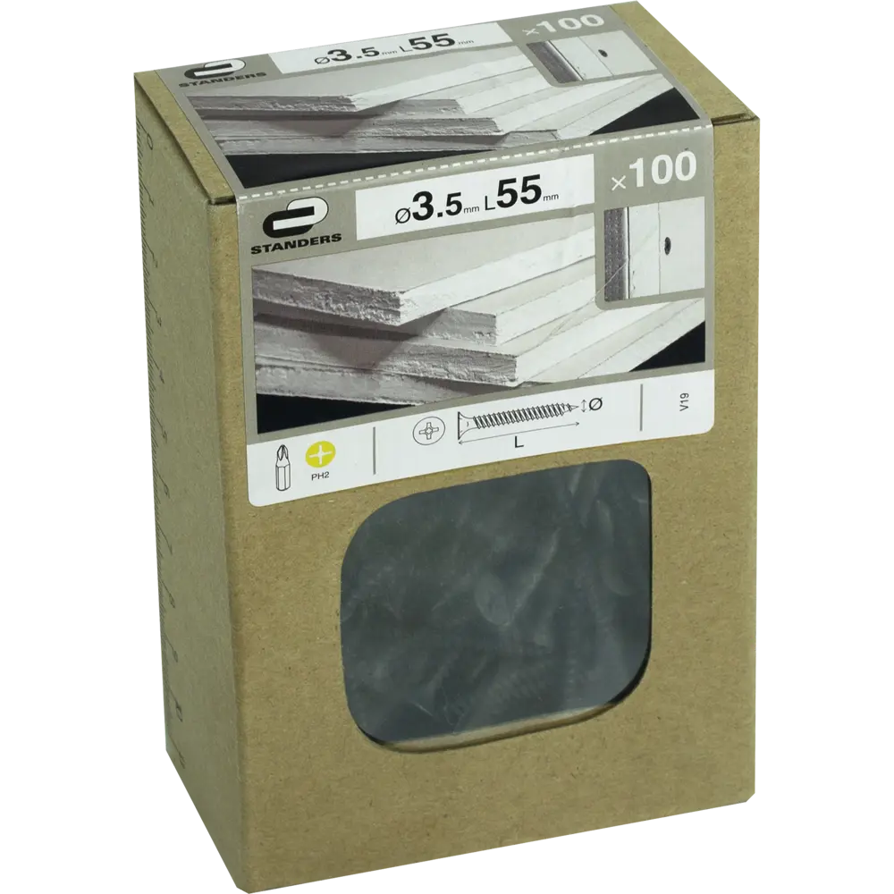 Саморезы для металла STANDERS фосфатированные 3.5x55, 100 шт. 82239137 STLM-2031495  - Вид №2