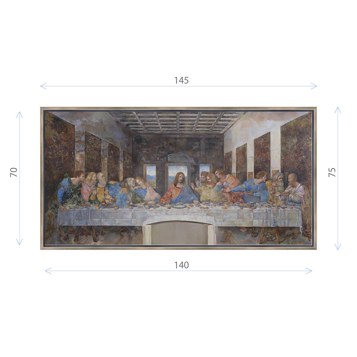 91028045 Картина в раме "Леонардо да Винчи. Тайная вечеря" 75x145 см STLM-0447840 ДЕКОР ДЕПО