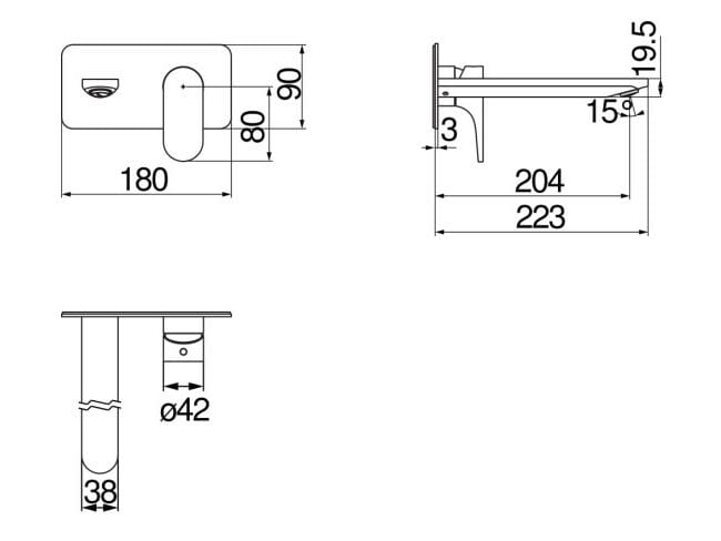 Однорычажный настенный смеситель для раковины Nobili Yoyo ARCH-00033606 - Вид №5