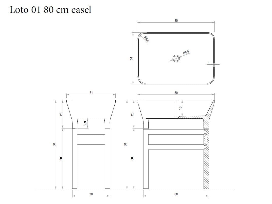 Отдельно стоящая мраморная раковина Kreoo LOTO ARCH-00116154 - Вид №7