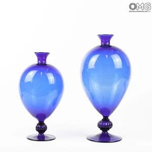 792 ORIGINALMURANOGLASS Ваза-сосуд синяя Веронезе - муранское стекло OMG 9 см